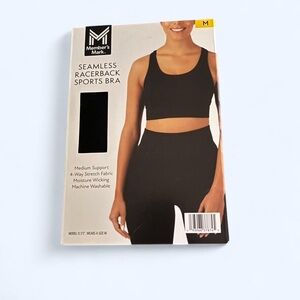 Black Seamless Racerback Sports Bra